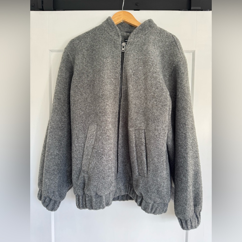 ASOS gray wool mix bomber jacket